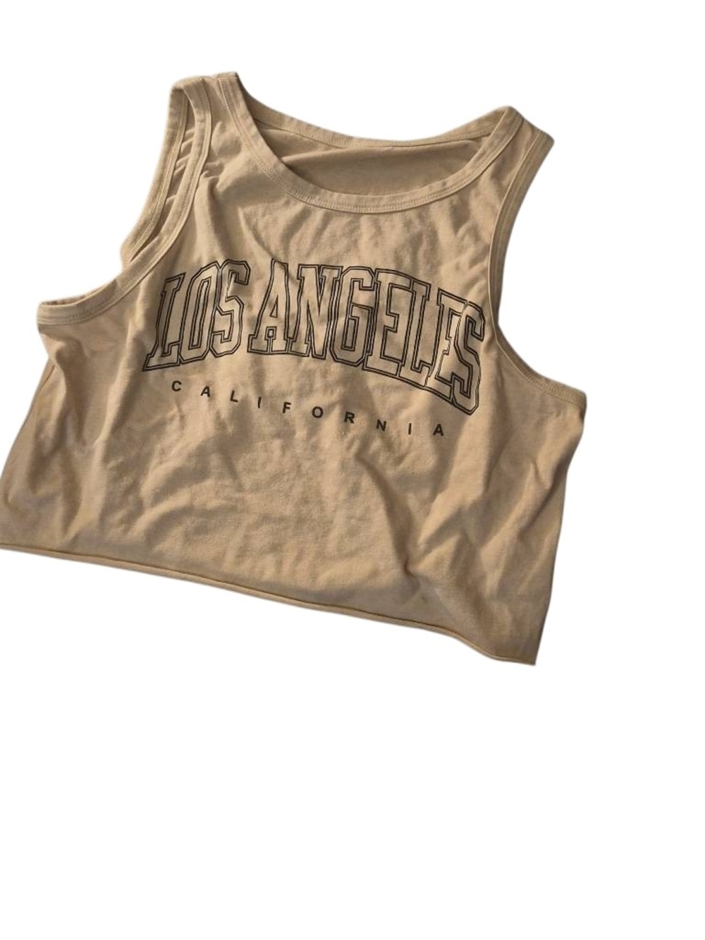 SHEIN Tan 'Los Angeles' Graphic Crop Tank
